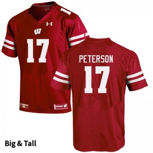 Men's Wisconsin Badgers NCAA #17 Darryl Peterson Red Authentic Under Armour Big & Tall Stitched College Football Jersey WV31T13CY